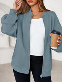 casual zip-up sweatshirt jacket