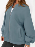 casual zip-up sweatshirt jacket