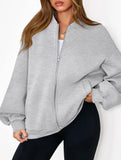 casual zip-up sweatshirt jacket