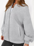 casual zip-up sweatshirt jacket