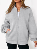 casual zip-up sweatshirt jacket