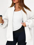 casual zip-up sweatshirt jacket