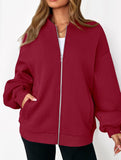 casual zip-up sweatshirt jacket