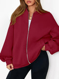 casual zip-up sweatshirt jacket