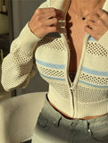 Casual hollow long-sleeved sweater