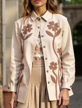 Vintage floral lapel loose cardigan