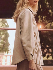 Vintage floral lapel loose cardigan