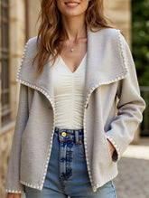 Casual contrast loose fit cardigan