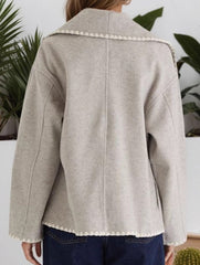 Casual contrast loose fit cardigan
