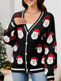 Casual Santa Jacquard Cardigan Sweater