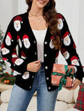 Casual Santa Jacquard Cardigan Sweater