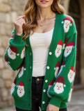Casual Santa Jacquard Cardigan Sweater