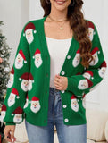 Casual Santa Jacquard Cardigan Sweater