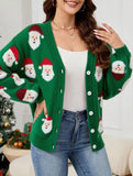 Casual Santa Jacquard Cardigan Sweater