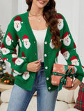 Casual Santa Jacquard Cardigan Sweater