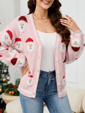Casual Santa Jacquard Cardigan Sweater