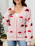 Casual Santa Jacquard Cardigan Sweater