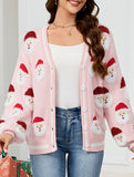 Casual Santa Jacquard Cardigan Sweater