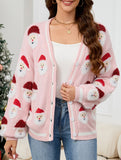 Casual Santa Jacquard Cardigan Sweater