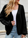 Long-sleeved V-neck cable-knit cardigan