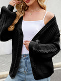 Long-sleeved V-neck cable-knit cardigan