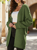 Loose mid-length V-neck solid color sweater