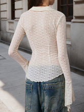 Versatile lace long-sleeved sweater