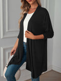 Casual long solid color long-sleeved cardigan
