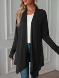 Casual long solid color long-sleeved cardigan
