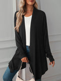 Casual long solid color long-sleeved cardigan