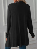 Casual long solid color long-sleeved cardigan