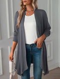 Casual long solid color long-sleeved cardigan