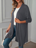Casual long solid color long-sleeved cardigan