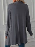 Casual long solid color long-sleeved cardigan