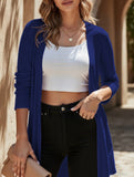 Casual long solid color long-sleeved cardigan