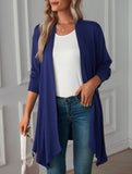 Casual long solid color long-sleeved cardigan