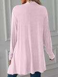 Casual long solid color long-sleeved cardigan
