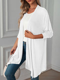 Casual long solid color long-sleeved cardigan