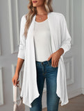 Casual long solid color long-sleeved cardigan