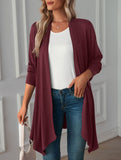 Casual long solid color long-sleeved cardigan