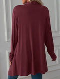 Casual long solid color long-sleeved cardigan