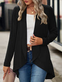Women's knitted solid color loose cardigan