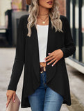 Women's knitted solid color loose cardigan