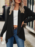 Women's knitted solid color loose cardigan