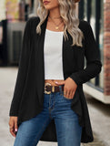Women's knitted solid color loose cardigan