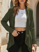 Women's knitted solid color loose cardigan