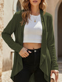 Women's knitted solid color loose cardigan