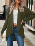 Women's knitted solid color loose cardigan