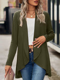 Women's knitted solid color loose cardigan