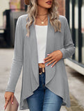 Women's knitted solid color loose cardigan